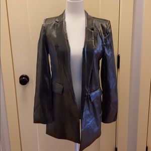 Silver Metallic long blazer